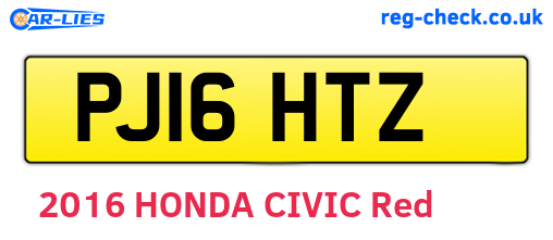PJ16HTZ are the vehicle registration plates.