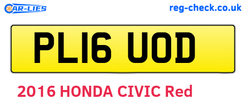 PL16UOD are the vehicle registration plates.