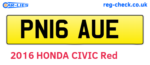 PN16AUE are the vehicle registration plates.
