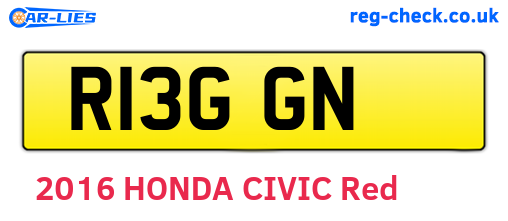 R13GGN are the vehicle registration plates.