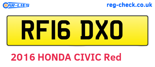 RF16DXO are the vehicle registration plates.