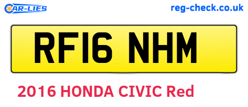RF16NHM are the vehicle registration plates.