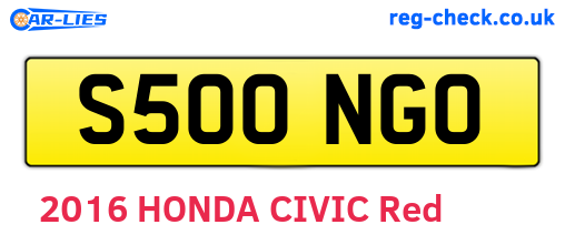 S500NGO are the vehicle registration plates.