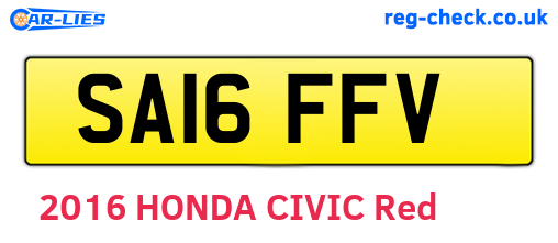 SA16FFV are the vehicle registration plates.