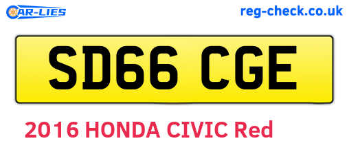 SD66CGE are the vehicle registration plates.