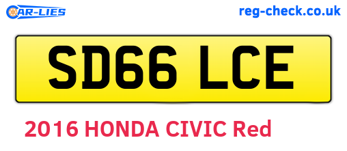 SD66LCE are the vehicle registration plates.