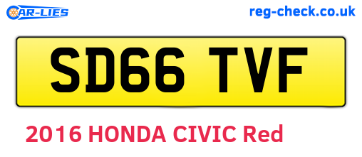 SD66TVF are the vehicle registration plates.