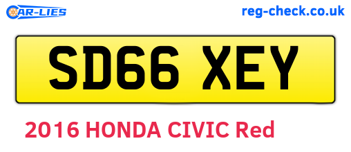 SD66XEY are the vehicle registration plates.