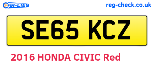 SE65KCZ are the vehicle registration plates.