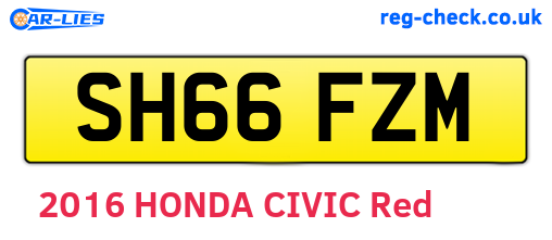 SH66FZM are the vehicle registration plates.
