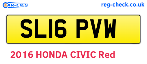 SL16PVW are the vehicle registration plates.