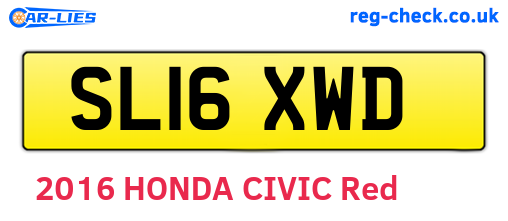 SL16XWD are the vehicle registration plates.