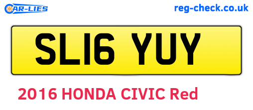 SL16YUY are the vehicle registration plates.