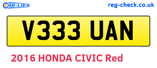 V333UAN are the vehicle registration plates.