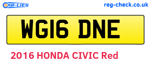 WG16DNE are the vehicle registration plates.