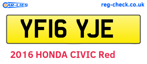 YF16YJE are the vehicle registration plates.