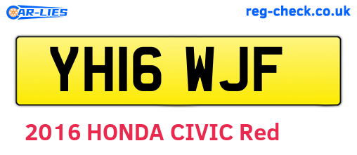 YH16WJF are the vehicle registration plates.