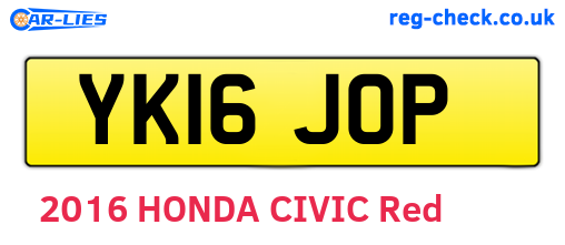 YK16JOP are the vehicle registration plates.