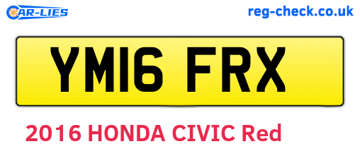 YM16FRX are the vehicle registration plates.
