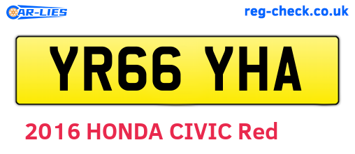 YR66YHA are the vehicle registration plates.