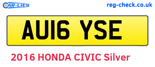 AU16YSE are the vehicle registration plates.