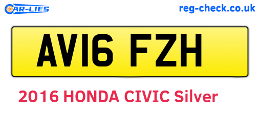 AV16FZH are the vehicle registration plates.