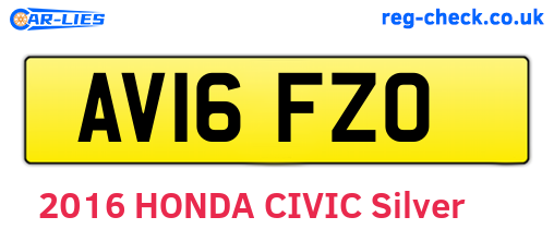 AV16FZO are the vehicle registration plates.