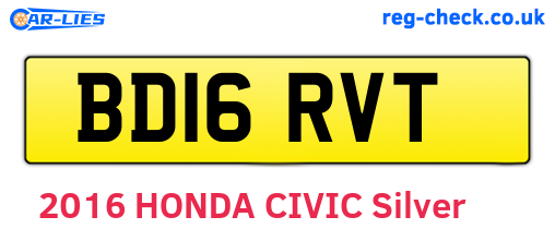 BD16RVT are the vehicle registration plates.