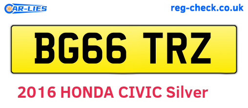 BG66TRZ are the vehicle registration plates.