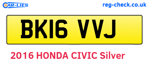 BK16VVJ are the vehicle registration plates.