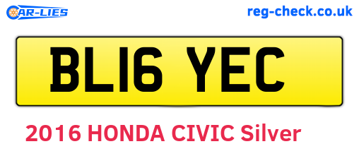 BL16YEC are the vehicle registration plates.