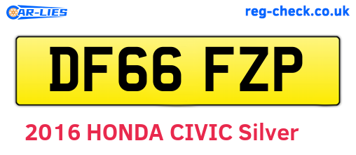 DF66FZP are the vehicle registration plates.