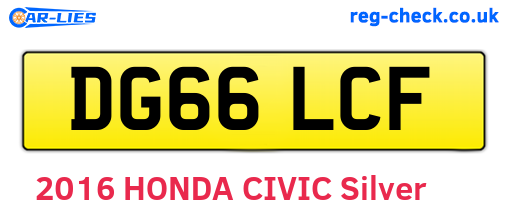 DG66LCF are the vehicle registration plates.