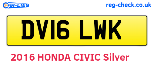 DV16LWK are the vehicle registration plates.