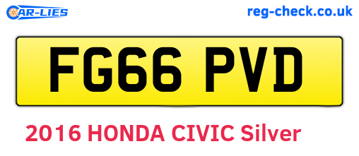 FG66PVD are the vehicle registration plates.
