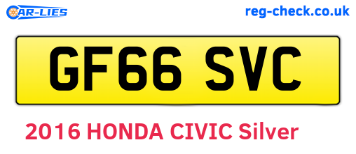 GF66SVC are the vehicle registration plates.