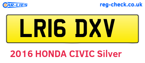 LR16DXV are the vehicle registration plates.