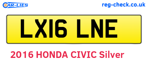 LX16LNE are the vehicle registration plates.