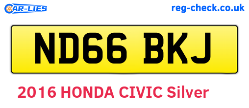 ND66BKJ are the vehicle registration plates.