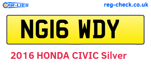 NG16WDY are the vehicle registration plates.