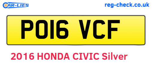 PO16VCF are the vehicle registration plates.