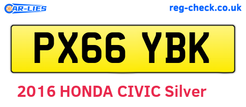 PX66YBK are the vehicle registration plates.