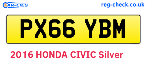 PX66YBM are the vehicle registration plates.