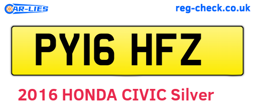 PY16HFZ are the vehicle registration plates.
