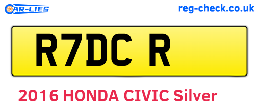 R7DCR are the vehicle registration plates.