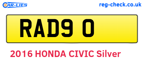 RAD90 are the vehicle registration plates.