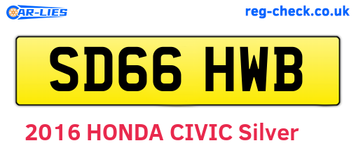 SD66HWB are the vehicle registration plates.