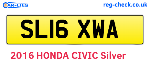 SL16XWA are the vehicle registration plates.