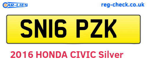 SN16PZK are the vehicle registration plates.