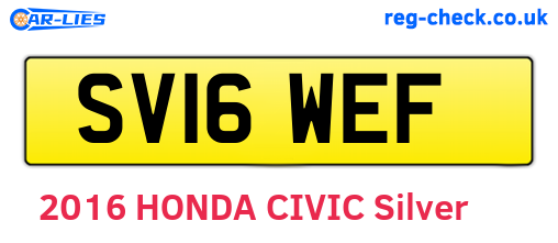 SV16WEF are the vehicle registration plates.